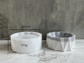 Molde silicona maceta facetada grande 
